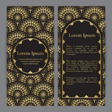 Vector banners with mandala Stock Illustration