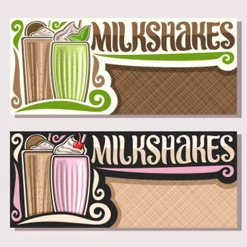 Vector banners for Milkshakes Stock Illustration