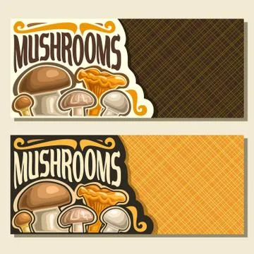 Vector banners for Mushrooms Stock Illustration