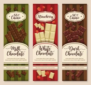 Vector banners or chocolate dessert package design イラスト素材