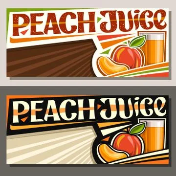 Vector banners for Peach Juice Stock Illustration