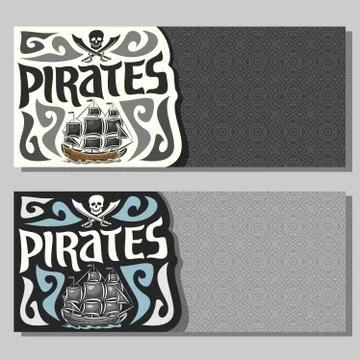 Vector banners for Pirates Stock-Illustration
