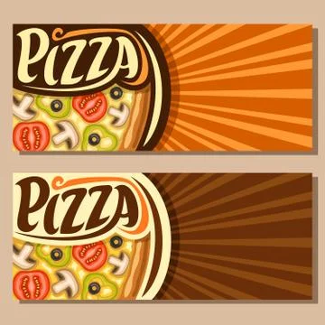 Vector banners for Pizza Illustrazione stock