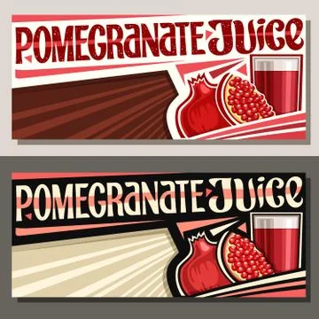 Vector banners for Pomegranate Juice Illustrazione stock