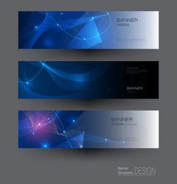 Vector banners set, Abstract Molecules Stock Illustration
