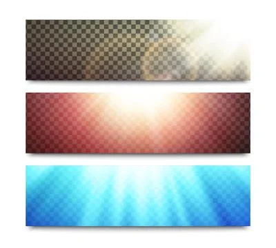 Vector banners set with transparent light effects Stock Illustration