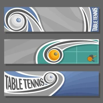 Vector banners for Table Tennis Illustrazione stock
