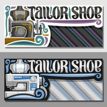 Vector banners for Tailor Shop Illustrazione stock