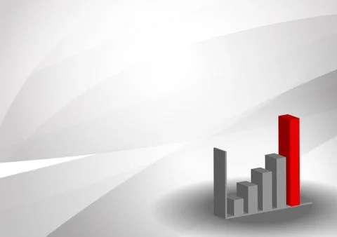 Vector : Bar chart on abstract gray background Stock Illustration