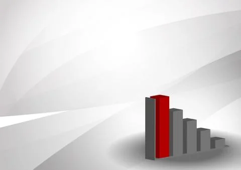 Vector : Bar chart on abstract gray background Stock Illustration