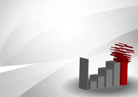 Vector : Bar chart on abstract gray background Stock Illustration