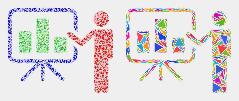 Vector Bar Chart Public Report Mosaic Icon of Triangle Items Stock Illustration