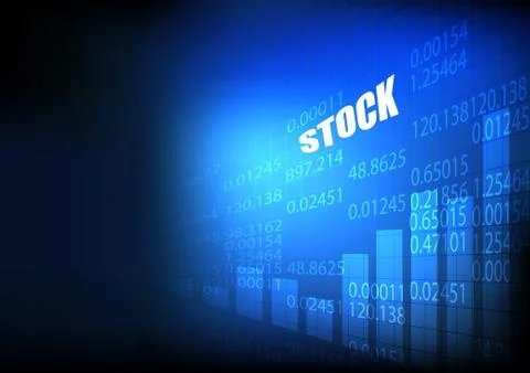 Vector : Bar graph on blue stock board Stock Illustration