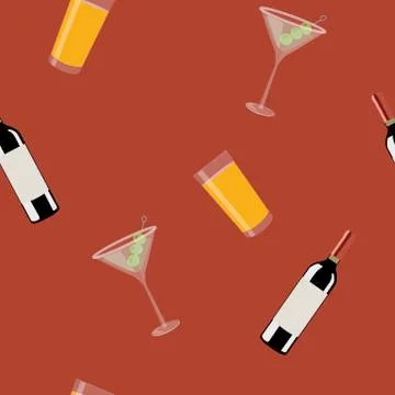 Vector Bar Themed Seamless Pattern Stock Illustration