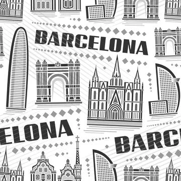Vector Barcelona Seamless Pattern Stock Illustration