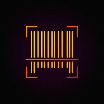 Vector barcode colorful linear icon on dark background Illustrazione stock