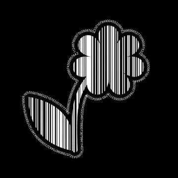 Vector Barcode Symbol of Flower Stock Illustration