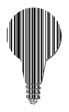 Vector Barcode Symbol of Lightbulb Stock Illustration