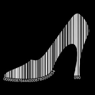 Vector Barcode Symbol of Shoe Illustrazione stock