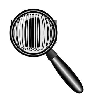 Vector Barcode  under Magnifying Glass Stock-Illustration