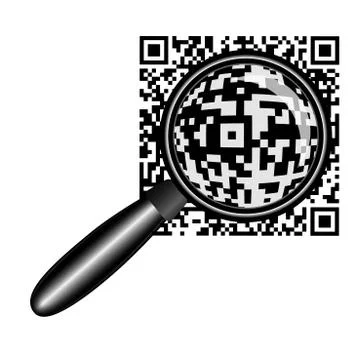 Vector Barcode  under Magnifying Glass Stock-Illustration