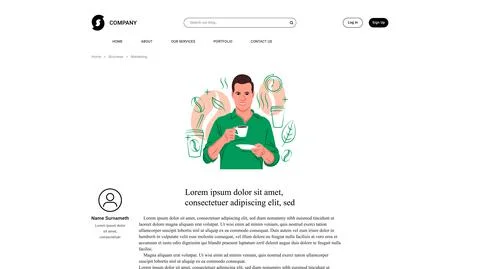 Vector barista in shadow of sharp lines style . Editable illustration Stock Illustration