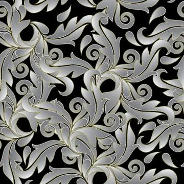 Vector Baroque damask seamless pattern 스톡 일러스트