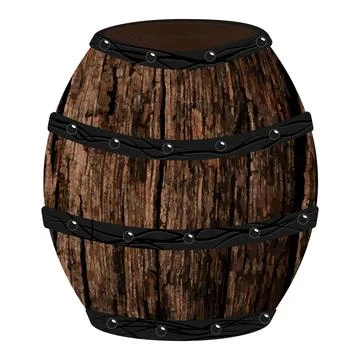Vector barrel with wood texture Stock Illustration