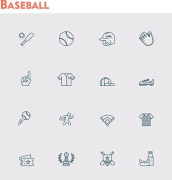 Vector baseball  icon set Stock Illustration