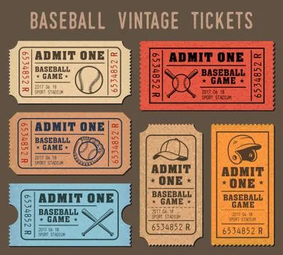 Vector Baseball invite Tickets Stock-Illustration