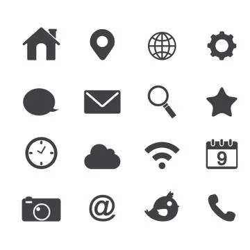 Vector basic application web icons Stock Illustration