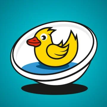 Vector basin with a duck Stock Illustration