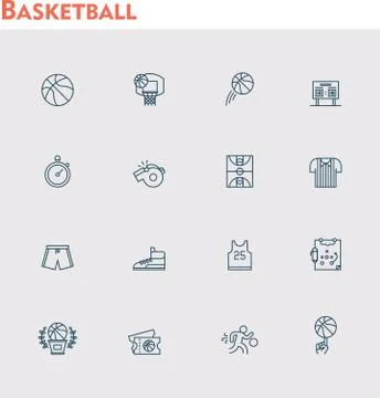 Vector basketball icon set Stock Illustration