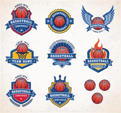 Vector Basketball Logos 2 Stock Illustration