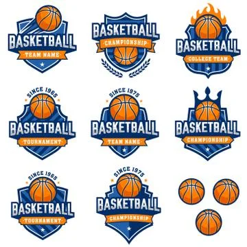Vector Basketball Logos Stock Illustration