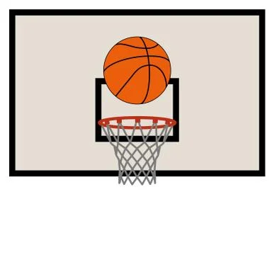 Vector  basketball net and backboard set 库存插图