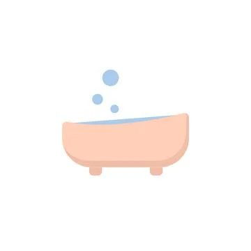 Vector bath flat icon on white background Illustrazione stock