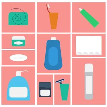 Vector bathroom supplies Stock Illustration