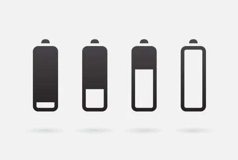 Vector Battery Accumulator Charge Icon or Symbol Set Stock Illustration
