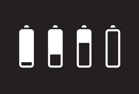 Vector Battery Accumulator Charge Icon or Symbol Set Stock Illustration