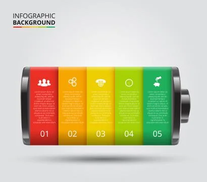Vector battery element for infographic. Stock Illustration