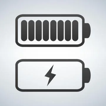 Vector battery icon. Charge from high to low Stock Illustration