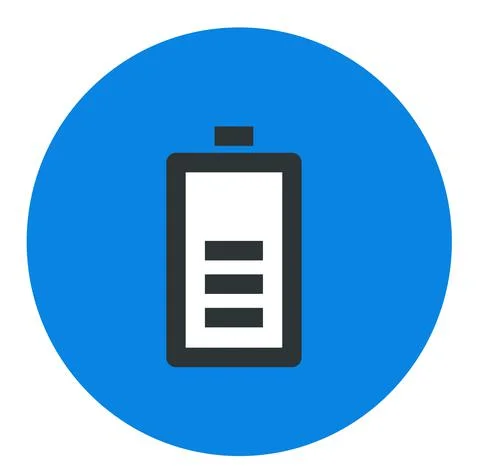 Vector of a Battery Icon on white background. Stock Illustration
