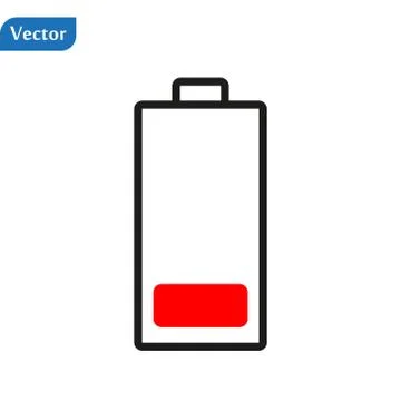 Vector Battery low charging - power Battery illustration, electricity symbol  Stock Illustration