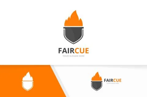 Vector bbq and shield logo combination. Grill and security symbol or icon Stock Illustration