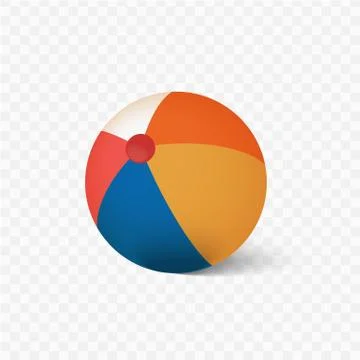 Vector beach ball with shadow on a transparent background Stock Illustration