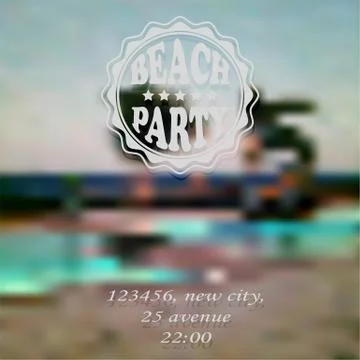 Vector beach party invitation Illustrazione stock