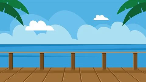 Vector beach scene background Stock Illustration