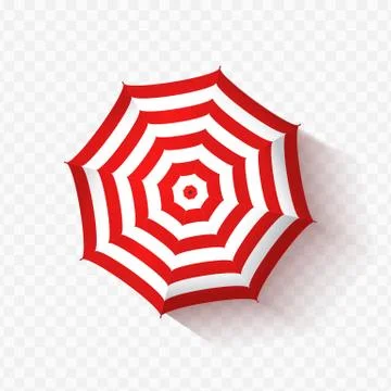 Vector beach umbrella on transparent background. Top view. - Illustration Stock Illustration