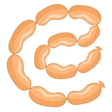 Vector beads of tiny milk chicken sausages Illustrazione stock